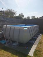 Zwembad Bestway Power Steel 4m88 met zandfilter + warmtepomp, 400 cm of meer, Rechthoekig, Opzetzwembad, Zo goed als nieuw
