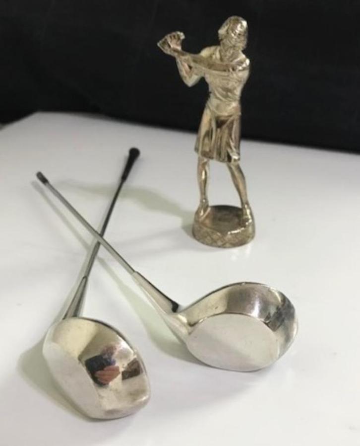Danoise Design Bâton Golf + Statue Argent Annees 60😍💑🎁💎, Antiquités & Art, Antiquités | Argent & Or, Argent, Enlèvement ou Envoi