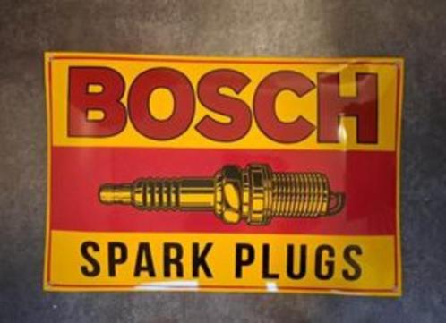 Bosch spark plugs emaillen reclame bord decoratie borden, Collections, Marques & Objets publicitaires, Comme neuf, Panneau publicitaire