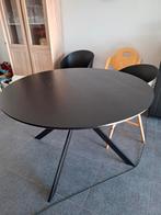 Ronde eetkamer tafel zwart, Huis en Inrichting, Ophalen, 100 tot 150 cm, Rond, Zo goed als nieuw