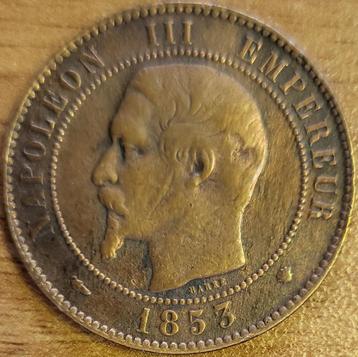 FRANKRIJK 10 ct Napoleon III 1853 MA F.133/8 KM#771.6 MS .. beschikbaar voor biedingen