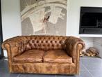 VINTAGE CHESTERFIELD ZETEL KALFSLEDER, Antiek en Kunst, Ophalen