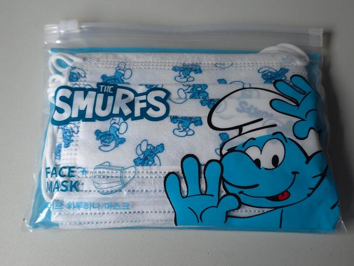 Paquet masques chirurgicaux pour enfant Schtroumpf, Verzamelen, Smurfen, Nieuw, Overige typen, Overige Smurfen, Verzenden