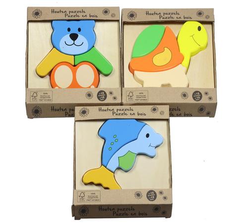 3 houten kwaliteits-inleg-puzzels - nieuw – vanaf 12 maanden, Enfants & Bébés, Jouets | Puzzles pour enfants, Neuf, 6 mois à 2 ans