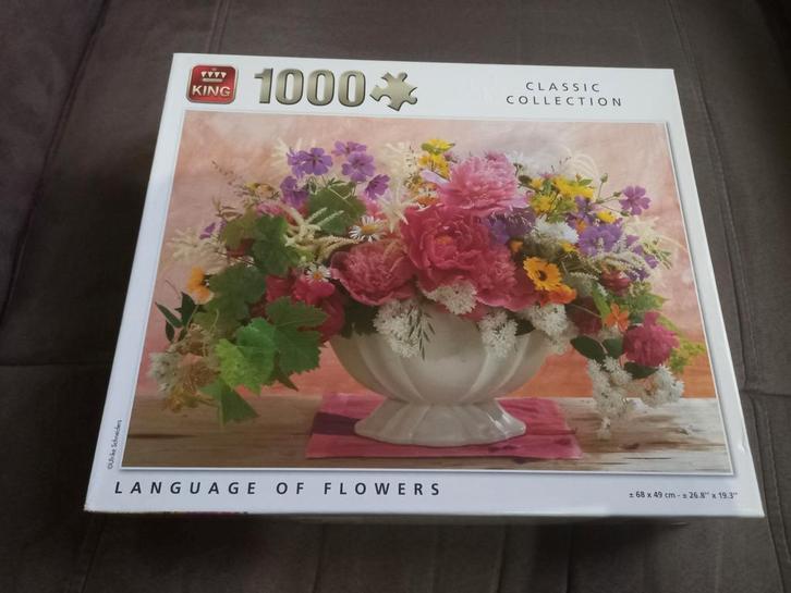 King puzzel 1000 stuks - Bloementaal, Hobby en Vrije tijd, Denksport en Puzzels, Gebruikt, Legpuzzel, 500 t/m 1500 stukjes, Ophalen of Verzenden