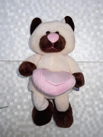 Nieuw knuffeldier/knuffel beer met roos hartje, lengte 30 cm