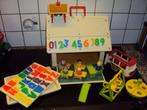 fisher price,leuk retro schooltje met extra mini busje!!!, Kinderen en Baby's, Ophalen of Verzenden