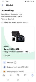 Canon EOS 2000D - Spiegelreflexcamera kit, Audio, Tv en Foto, Fotocamera's Digitaal, Ophalen of Verzenden, Zo goed als nieuw, Canon