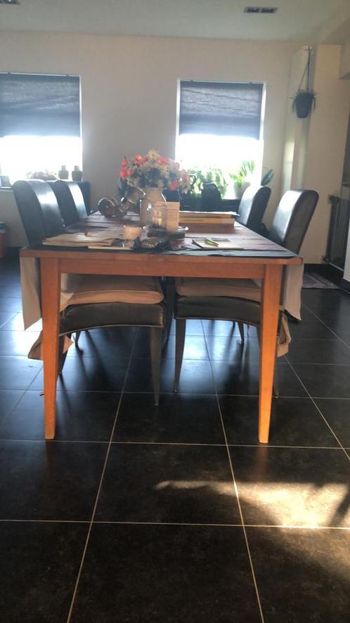 Mooie houten eettafel voor max 8 pers, Huis en Inrichting, Tafels | Eettafels, Gebruikt, 50 tot 100 cm, 200 cm of meer, Vijf personen of meer