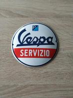 Klein gebogen geëmailleerd bord Vespa servizio, Verzamelen, Merken en Reclamevoorwerpen, Ophalen of Verzenden, Zo goed als nieuw
