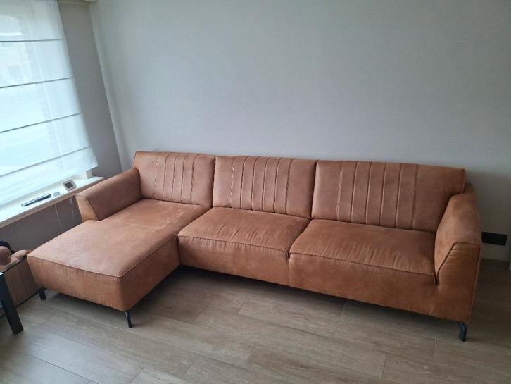 Zetel 3 zit + longchair Henders & Hazel, Maison & Meubles, Canapés | Salons, Utilisé, Trois personnes, 250 à 300 cm, Tissus, Enlèvement