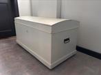 Antieke witte dekenkist, opbergkist, vintage, brocante, Ophalen, Gebruikt, 100 tot 150 cm, Minder dan 50 cm