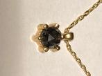 collier en or avec diamant noir 0,6 kt, Bijoux, Sacs & Beauté, Comme neuf, Avec pierre précieuse, Or, Enlèvement
