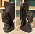 handgesneden ebenhouten boeksteunen beelden Kenya, Antiek en Kunst, Kunst | Beelden en Houtsnijwerken, Ophalen of Verzenden