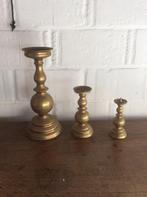 3 magnifiques chandeliers en cuivre, Antiquités & Art, Enlèvement ou Envoi, Cuivre