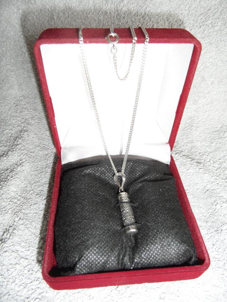 urn/as hanger en ketting (zilver 925), Handtassen en Accessoires, Kettingen, Zo goed als nieuw, Zilver, Zilver, Ophalen of Verzenden