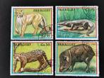 Paraguay 1984 - wilde dieren poema, krokodil, panter, pekari, Postzegels en Munten, Ophalen of Verzenden, Dier of Natuur, Gestempeld