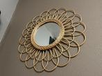 Decoratieve rieten spiegel - bloemvorm, Antiek en Kunst, Ophalen of Verzenden, Rond, 50 tot 100 cm, Minder dan 100 cm