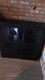 4 zwarte vitrinekastjes kastjes Ikea, Gebruikt, Ophalen of Verzenden