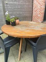 GRATIS hardhouten tuintafel, Ophalen, Gebruikt, Rond, Hout