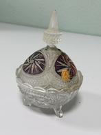 Antieke glazen bonbonnière op pootjes Duitsland ca. 1900, Antiek en Kunst, Ophalen of Verzenden