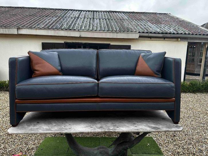 Mol & Geurts 2,5-zits leren bank – refurbished & tijdloos, Huis en Inrichting, Zetels | Zetels, Zo goed als nieuw, Rechte bank