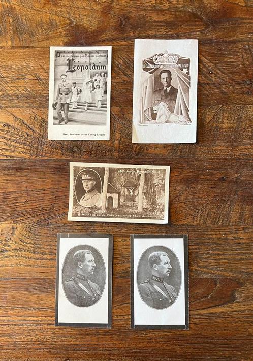 bidprentjes koning Albert I en Leopold III, Verzamelen, Koningshuis en Royalty, Ophalen of Verzenden