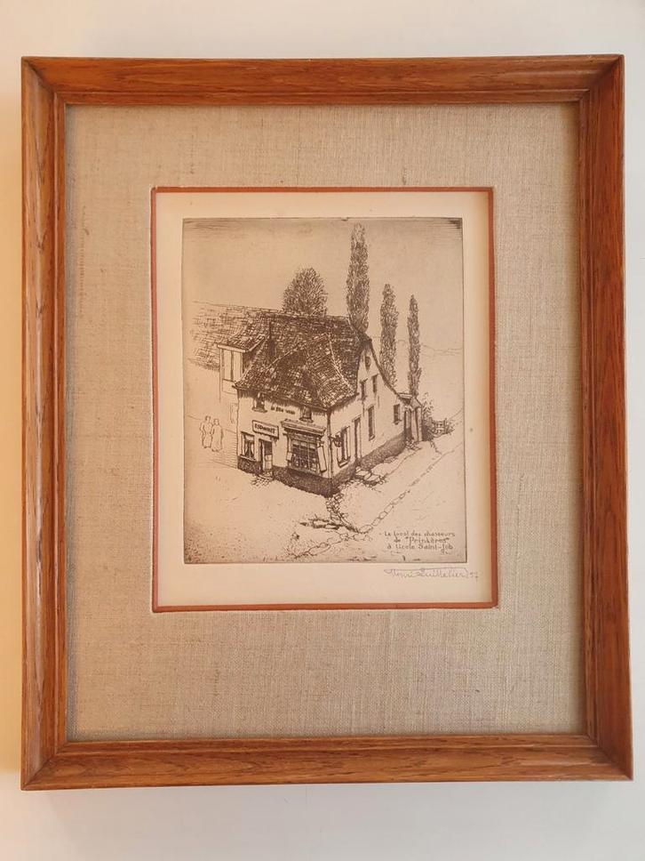 2 Gravures de Henri Quittelier - Vues d'Uccle, Antiquités & Art, Art | Eaux-fortes & Gravures, Enlèvement