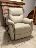 Fauteuil relax électrique en cuir, 100 à 125 cm, Comme neuf, Enlèvement, Cuir