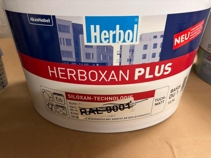 Herbol herboxan plus beige muurverf 12,5liter, Hobby en Vrije tijd, Schilderen, Nieuw, Acrylverf, Ophalen