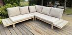 Loungeset hout 2m30x2m30, Tuin en Terras, Ophalen, Gebruikt, 6 zitplaatsen, Bank