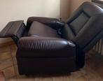 Elektrische lederen relaxzetel, Huis en Inrichting, Fauteuils, Ophalen, Gebruikt, Minder dan 75 cm, Rustiek