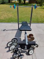 Banc barre et haltères musculation fitness, Gebruikt, Fitnessbank, Rug, Ophalen