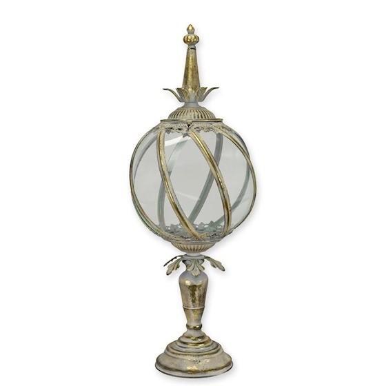 sfeer lantaarn , rond glas, Huis en Inrichting, Woonaccessoires | Kandelaars en Kaarsen, Nieuw, Kandelaar, Metaal, Ophalen of Verzenden