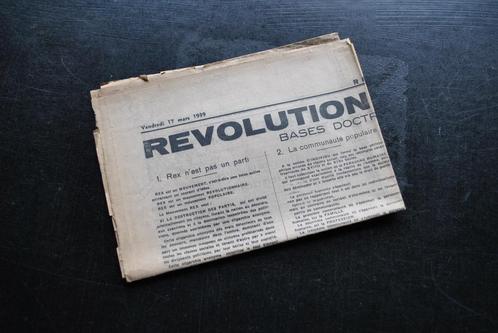 Coupure de presse 1939 Révolution Bases doctrinales de REX, Verzamelen, Militaria | Tweede Wereldoorlog, Overige soorten, Boek of Tijdschrift