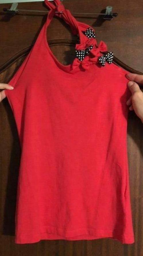 rood mouwloos topje met strikjes maat S merk Groggy by JBC, Kinderen en Baby's, Kinderkleding | Maat 104, Gebruikt, Meisje, Shirt of Longsleeve