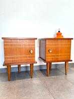 Duo vintage nachtkastjes, Ophalen, Gebruikt