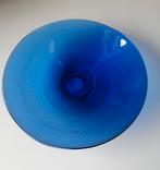 Glazen schotel transparant blauw, Glas, Schaal, Rond, Ophalen of Verzenden