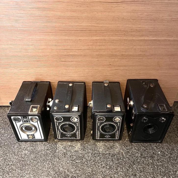 4 Agfa Box analoge Camera's, Audio, Tv en Foto, Fotocamera's Analoog, Gebruikt, Compact, Overige Merken, Ophalen of Verzenden