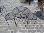 Bistrosetje in ijzer, Overige materialen, Gebruikt, Bijzettafel, Tuinset
