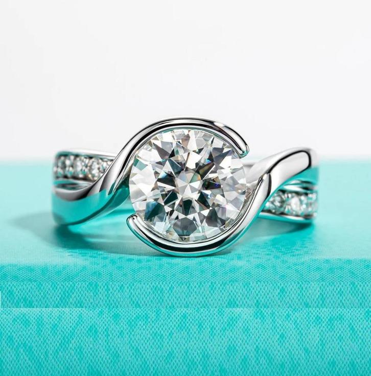 Dames ring Selene Adora 3.0 ct - 925 zilver - Diverse maten, Handtassen en Accessoires, Ringen, Nieuw, Dame, Zilver, Zilver, Met edelsteen