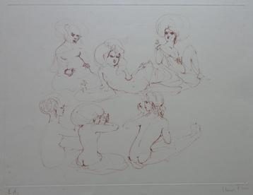 LEONOR FINI / NAAKTE MENSEN / BRUINE ETS / 45x63cm / SIG beschikbaar voor biedingen