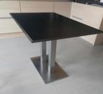 Eettafel Inox/zwart, Huis en Inrichting, 50 tot 100 cm, 100 tot 150 cm, Gebruikt, Rechthoekig