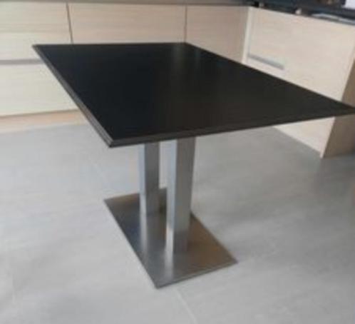 Eettafel Inox/zwart, Maison & Meubles, Tables | Tables à manger, Utilisé, 50 à 100 cm, 100 à 150 cm, Quatre personnes, Rectangulaire