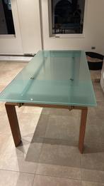 GRATIS uitschuifbare glazen tafel 2m (3m) op 1m, Huis en Inrichting, Tafels | Eettafels, Ophalen, Gebruikt