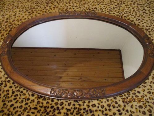 MIROIR OVALE ANCIEN EN BOIS DE CHÊNE ANNO +/- 1900-1920, Antiquités & Art, Antiquités | Miroirs, 50 à 100 cm, Moins de 100 cm