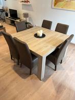 Eettafel met 6 stoelen, tv kast en salontafel, Huis en Inrichting, Ophalen, Overige materialen, Vierkant, Zo goed als nieuw