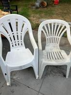 tuinstoelen wit, Tuin en Terras, Ophalen, Gebruikt, Kunststof