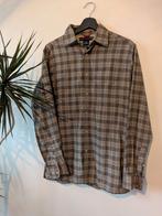 Overhemd (Flannel) TOMMY HILFIGER - maat M - bruin & zwart, Bruin, Ophalen of Verzenden, Zo goed als nieuw, Halswijdte 41/42 (L)