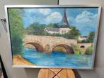 Peinture - tableau : "Le vieux pont à Ansermme", Enlèvement